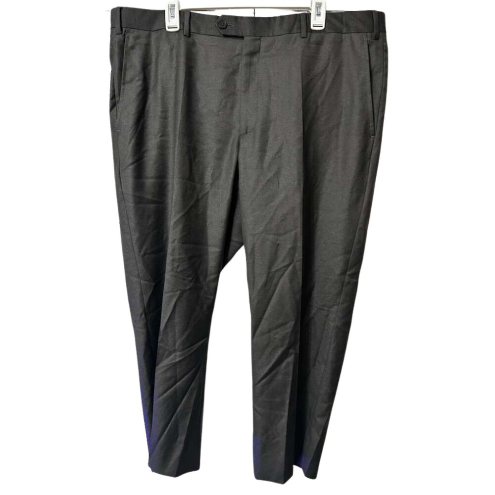 Santorelli Loro Piana Modern Fit Gray Dress Pants Mens Size 42 Wool Slacks